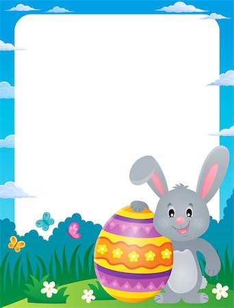 simsearch:400-09098381,k - Frame with stylized bunny and Easter egg - eps10 vector illustration. Stock Photo - Budget Royalty-Free & Subscription, Code: 400-08834727