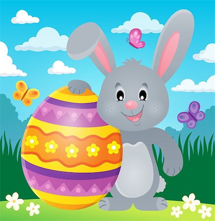 simsearch:400-09098381,k - Stylized bunny with Easter egg theme 2 - eps10 vector illustration. Stock Photo - Budget Royalty-Free & Subscription, Code: 400-08834739