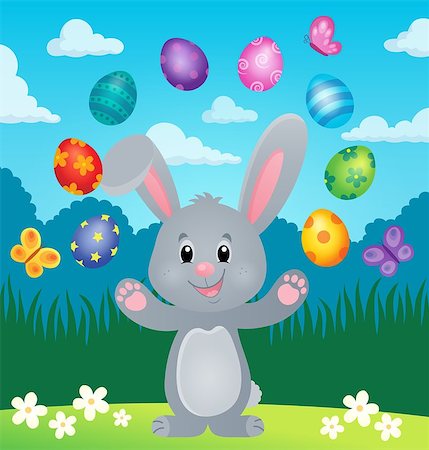 simsearch:400-09098381,k - Stylized Easter bunny theme image 6 - eps10 vector illustration. Stock Photo - Budget Royalty-Free & Subscription, Code: 400-08834749