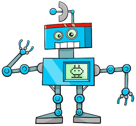 simsearch:400-08813093,k - Cartoon Illustration of Funny Robot Fantasy Character Stockbilder - Microstock & Abonnement, Bildnummer: 400-08834845