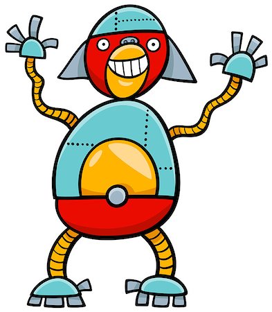 simsearch:400-08813093,k - Cartoon Illustration of Ape Robot Science Fiction or Fantasy Character Stockbilder - Microstock & Abonnement, Bildnummer: 400-08834843