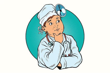 Boy profession doctor. Pop art retro vector illustration. Medicine and health care Stock Photo - Budget Royalty-Free & Subscription, Code: 400-08834955