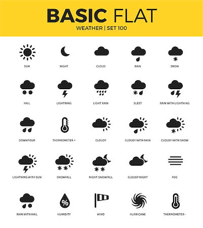 sleet - Basic set of hail, night, cloud and lighting icons. Modern flat pictogram collection. Vector material design concept, web symbols and logo concept. Stock Photo - Budget Royalty-Free & Subscription, Code: 400-08834973
