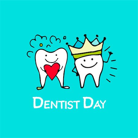 Dentist day, tooths sketch for your design. Vector illustration Stock Photo - Budget Royalty-Free & Subscription, Code: 400-08834991