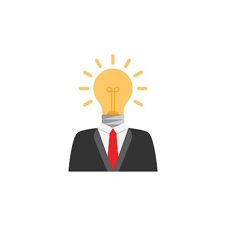 Businessman with lightbulb head. Idea concept Stock Photo - Budget Royalty-Free & Subscription, Code: 400-08835287