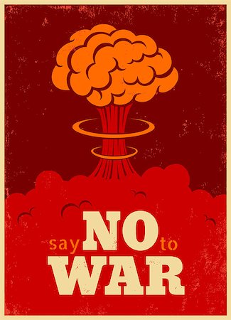 Vector vintage poster, Say no to war. Pacific vintage poster. Stock Photo - Budget Royalty-Free & Subscription, Code: 400-08835307