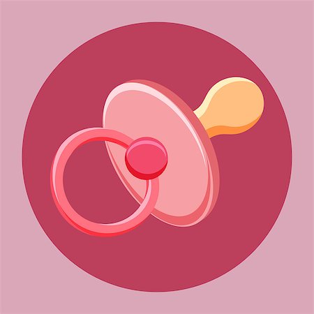 pacifier icon - Illustration of baby pacifier icon isolated on white, flat style. Stock Photo - Budget Royalty-Free & Subscription, Code: 400-08835377