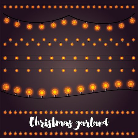 simsearch:400-08406041,k - Christmas Garlands Set. Vector Illustration. Fotografie stock - Microstock e Abbonamento, Codice: 400-08835413