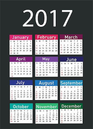 Calendar for 2017 Stock Photo - Budget Royalty-Free & Subscription, Code: 400-08835521