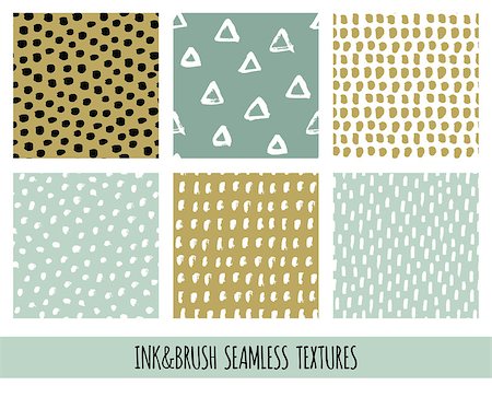 simple background designs to draw - Set of seamless vector free hand doodle textures, dry brush ink art. Vector illustration. Stock Photo - Budget Royalty-Free & Subscription, Code: 400-08835594