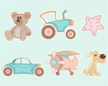Vector illustration of a six toys set Stock Photo - Budget Royalty-Free & Subscription, Code: 400-08835627