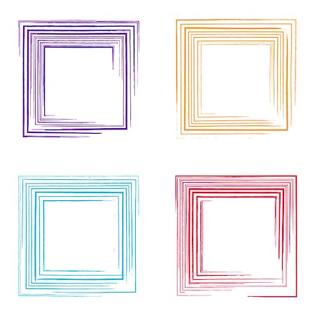 simsearch:400-08415609,k - Colorful vector decorative grunge square frames collection Stock Photo - Budget Royalty-Free & Subscription, Code: 400-08835642