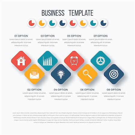 simsearch:400-07423002,k - Vector square infographics with icons. Template for presentation. Diagram concept with 8 parts Foto de stock - Super Valor sin royalties y Suscripción, Código: 400-08835686