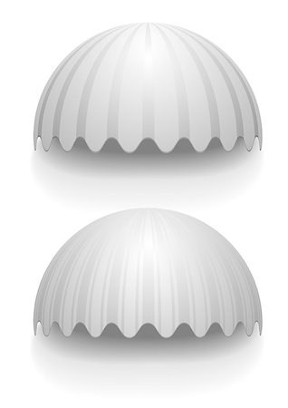 rooftop awning - detailed illustration of white round striped awnings, eps10 vector Stock Photo - Budget Royalty-Free & Subscription, Code: 400-08835904