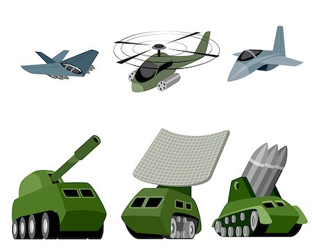 stealth fighter - Vector illustration of a six military vehicle Foto de stock - Super Valor sin royalties y Suscripción, Código: 400-08835962
