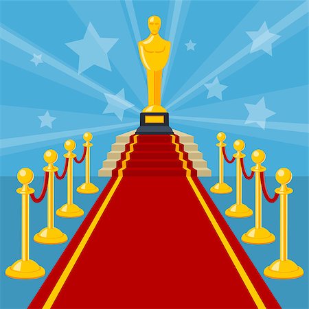 simsearch:400-08035191,k - Cinema and Movie concept with flat icons red carpet award, vector illustration Foto de stock - Super Valor sin royalties y Suscripción, Código: 400-08836017