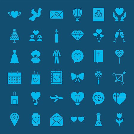 simsearch:400-08836108,k - Love Web Glyphs Icons. Vector Set of Wedding Symbols. Foto de stock - Super Valor sin royalties y Suscripción, Código: 400-08836075