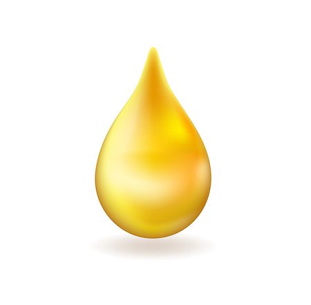 Realistic yellow oil or honey drop. 3d icon golden droplet falls. Vector illustration Stock Photo - Budget Royalty-Free & Subscription, Code: 400-08836228