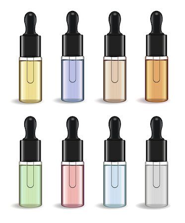 essence - Realistic Essential oil or herbal medicine package isolated on white background. Essence mock-up product bottle. Cosmetics 3d flacon. Transparent vape liquid bottle. Vector illustration Stock Photo - Budget Royalty-Free & Subscription, Code: 400-08836232