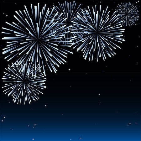 simsearch:400-06416200,k - Fireworks - Holiday Background Illustration, Vector Stock Photo - Budget Royalty-Free & Subscription, Code: 400-08836397
