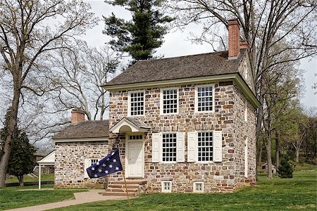 This house at the Valley Forge National Historical Park was George Washington's winter headquarters.Here the General coordinated the daily operations of the of the entire Continental Army. Stock Photo - Budget Royalty-Free & Subscription, Code: 400-08836477