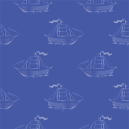 simsearch:400-04899558,k - Sea Ships Silhouettes Seamless Pattern. Sailing Boat Background Foto de stock - Royalty-Free Super Valor e Assinatura, Número: 400-08836517