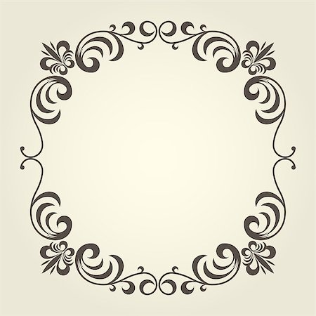 simsearch:400-08836820,k - Flourish square frame with ornate curly borders Photographie de stock - Aubaine LD & Abonnement, Code: 400-08836820