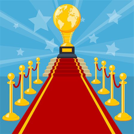 simsearch:400-07107834,k - Cinema and Movie concept with flat icons red carpet award, vector illustration Stock Photo - Budget Royalty-Free & Subscription, Code: 400-08836881