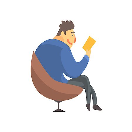 simsearch:400-04199603,k - Businessman Top Manager In A Suit Reading In Armchair, Office Job Situation Illustration. Funny Male Character Working In Business Financial Sphere Flat Cartoon Character. Stock Photo - Budget Royalty-Free & Subscription, Code: 400-08836917