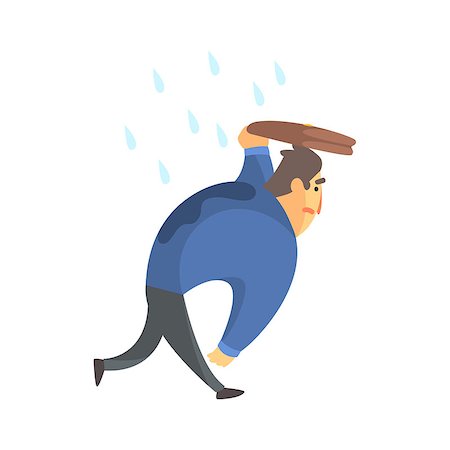 simsearch:400-04199603,k - Businessman Top Manager In A Suit Walking Under Rain, Office Job Situation Illustration. Funny Male Character Working In Business Financial Sphere Flat Cartoon Character. Stock Photo - Budget Royalty-Free & Subscription, Code: 400-08836920