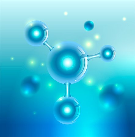 electrón - Water molecule. Abstract blue background. Illustration in vector format Foto de stock - Super Valor sin royalties y Suscripción, Código: 400-08837023