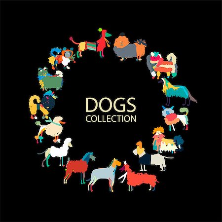 simsearch:400-08346248,k - Dogs collection, sketch for your design. Vector illustration Stock Photo - Budget Royalty-Free & Subscription, Code: 400-08837366