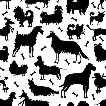 simsearch:400-09158556,k - Funny dogs collection, seamless pattern for your design. Vector illustration Foto de stock - Royalty-Free Super Valor e Assinatura, Número: 400-08837370