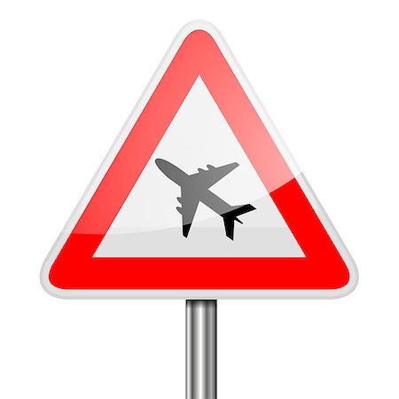simsearch:400-05696585,k - detailed illustration of a red attention Airplane sign, eps10 vector Foto de stock - Super Valor sin royalties y Suscripción, Código: 400-08837446