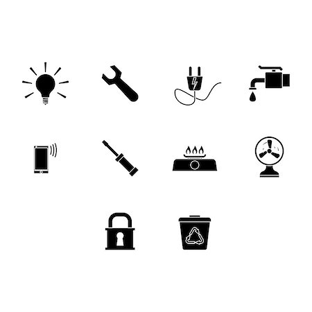 fan phone - Collection of utility icon vector Stock Photo - Budget Royalty-Free & Subscription, Code: 400-08837512