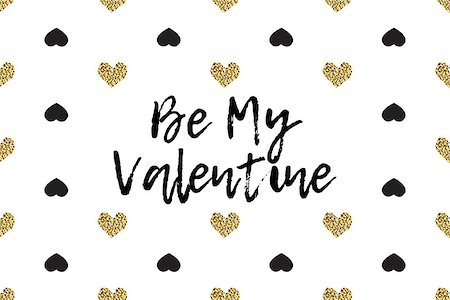 simsearch:400-09089937,k - Valentine greeting card with text, black and gold hearts. Inscription - Be My Valentine Stock Photo - Budget Royalty-Free & Subscription, Code: 400-08837581