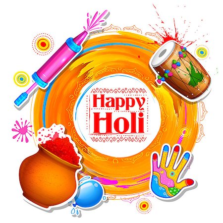 simsearch:400-08833647,k - illustration of colorful Happy Holi Background for Festival of Colors celebration greetings Photographie de stock - Aubaine LD & Abonnement, Code: 400-08837604