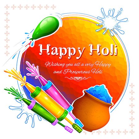 simsearch:400-08833647,k - illustration of colorful Happy Holi Background for Festival of Colors celebration greetings Photographie de stock - Aubaine LD & Abonnement, Code: 400-08837613
