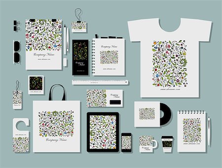 simsearch:400-08317105,k - Corporate flat mock-up template, floral design. Vector illustration Stock Photo - Budget Royalty-Free & Subscription, Code: 400-08837641