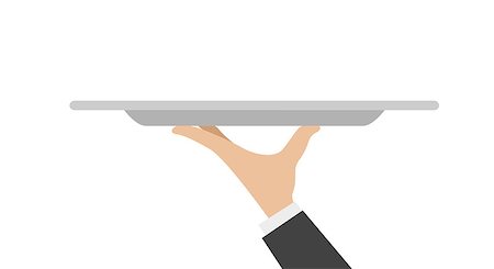 waiter tray isolated on white background. Vector illustration Stock Photo - Budget Royalty-Free & Subscription, Code: 400-08837664