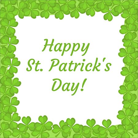 simsearch:400-06569678,k - St. Patrick's Day greeting card, invitation, poster, flyer. Template for your design with clover, shamrock. Vector illustration Stock Photo - Budget Royalty-Free & Subscription, Code: 400-08837727