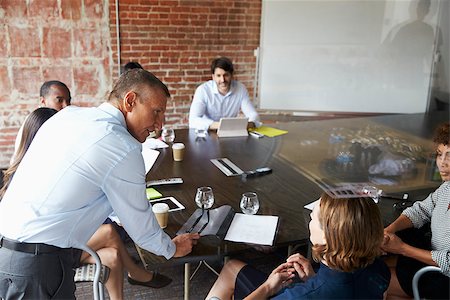 exposed brick - Businesspeople Meeting In Modern Boardroom Through Glass Stock Photo - Budget Royalty-Free & Subscription, Code: 400-08838665