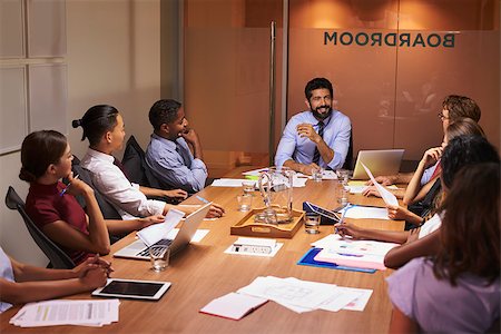 simsearch:400-08838985,k - Business people listening to manager at a boardroom meeting Stock Photo - Budget Royalty-Free & Subscription, Code: 400-08838894