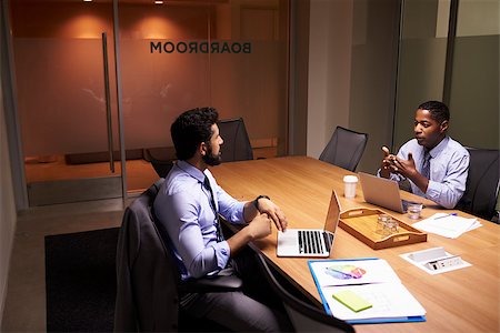 Two middle aged businessman working late in an office Stock Photo - Budget Royalty-Free & Subscription, Code: 400-08838917