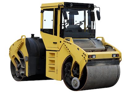 Modern road roller isolated on a white background. Foto de stock - Super Valor sin royalties y Suscripción, Código: 400-08830935