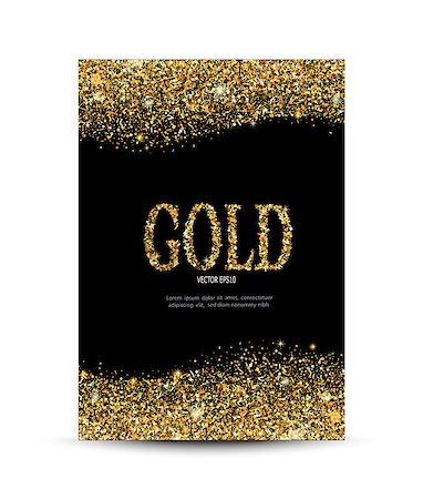 simsearch:400-08786287,k - golden sparkling on the card isolated on black background Foto de stock - Super Valor sin royalties y Suscripción, Código: 400-08831397