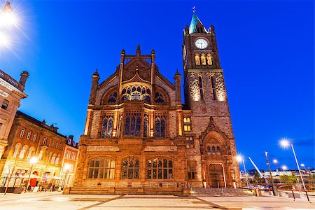 Guildhall in Derry. Derry, Northern Ireland, United Kingdom. Foto de stock - Super Valor sin royalties y Suscripción, Código: 400-08831479