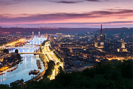 Panorama of Rouen at sunset. Rouen, Normandy, France Stock Photo - Budget Royalty-Free & Subscription, Code: 400-08831485