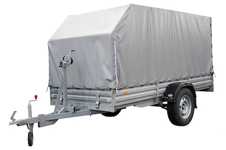 Car trailer, isolated on a white background. Foto de stock - Super Valor sin royalties y Suscripción, Código: 400-08831942