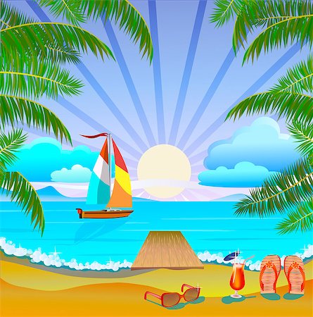 Vector Banner Summer vacation and travel design Stock Photo - Budget Royalty-Free & Subscription, Code: 400-08833064